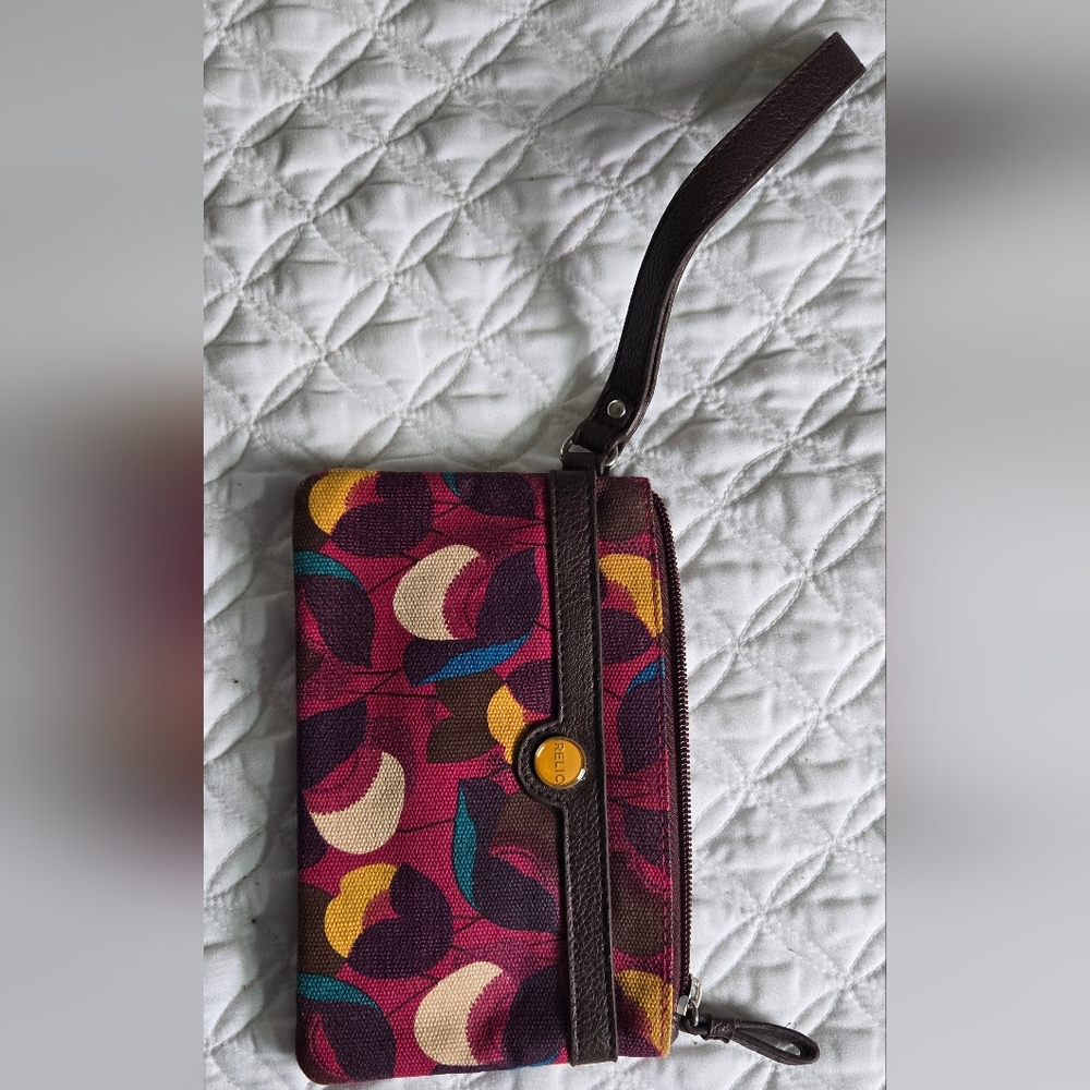 Relic Red and Yellow Clutch Vibrant Geometric Design